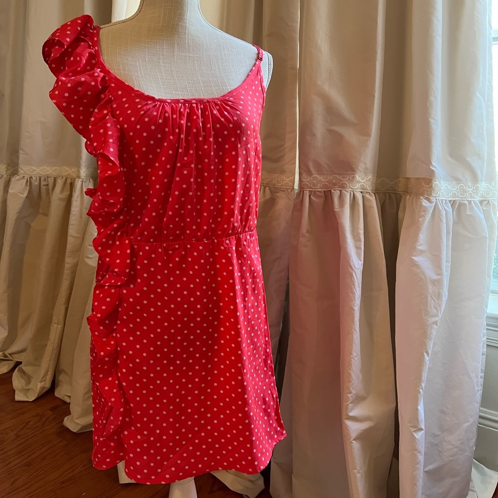 Envy me size small red mini dress w/ tiny white dots